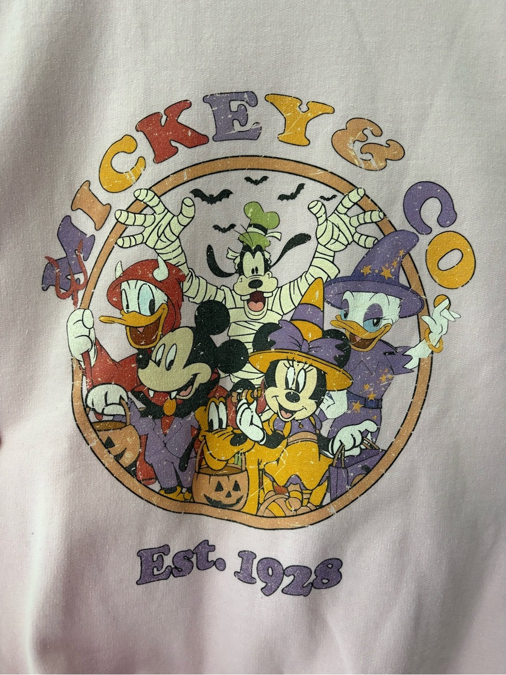 Disney Halloween Mickey & Co. Graphic Tee - Light Pink, Purple, Yellow